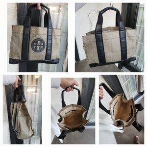 Tory Burch Black and Cream Laptop Bag